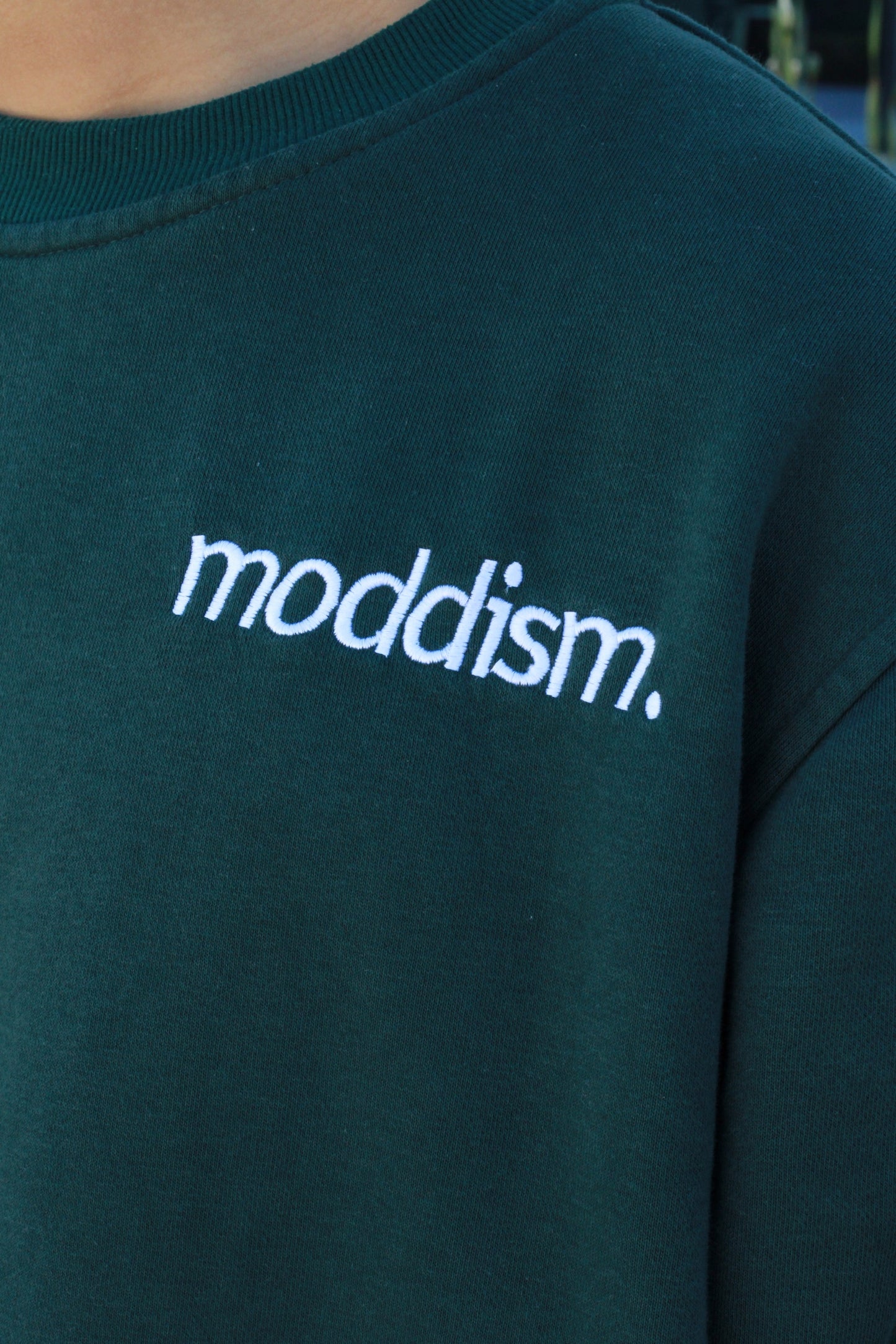 Green Embroidered Crewneck