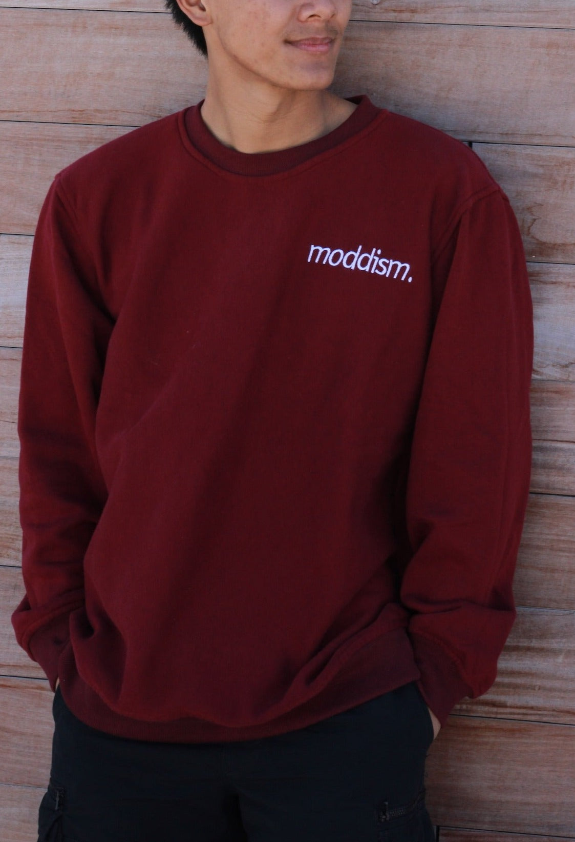 Maroon Embroidered Crewneck