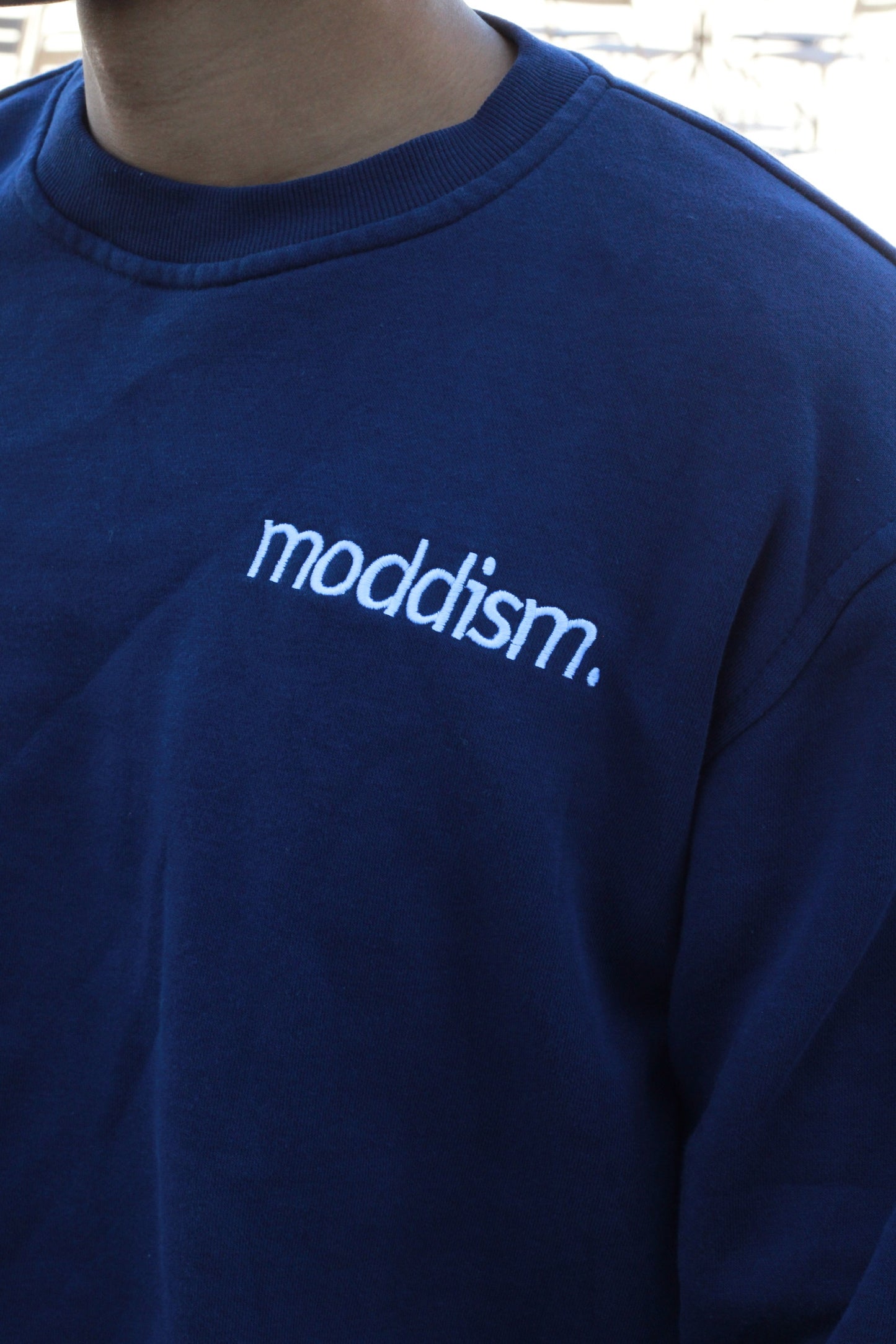 Navy Embroidered Crewneck