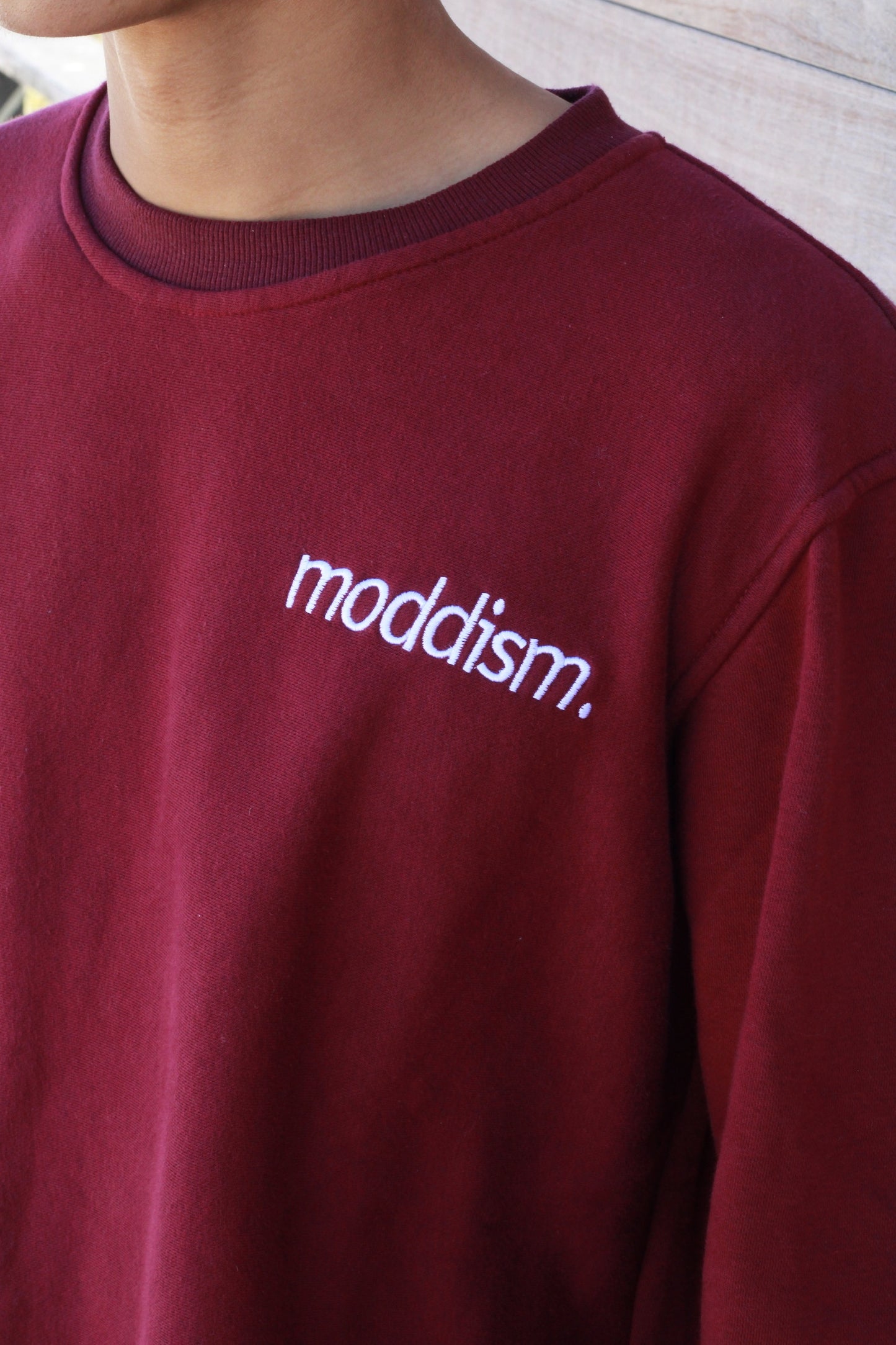 Maroon Embroidered Crewneck